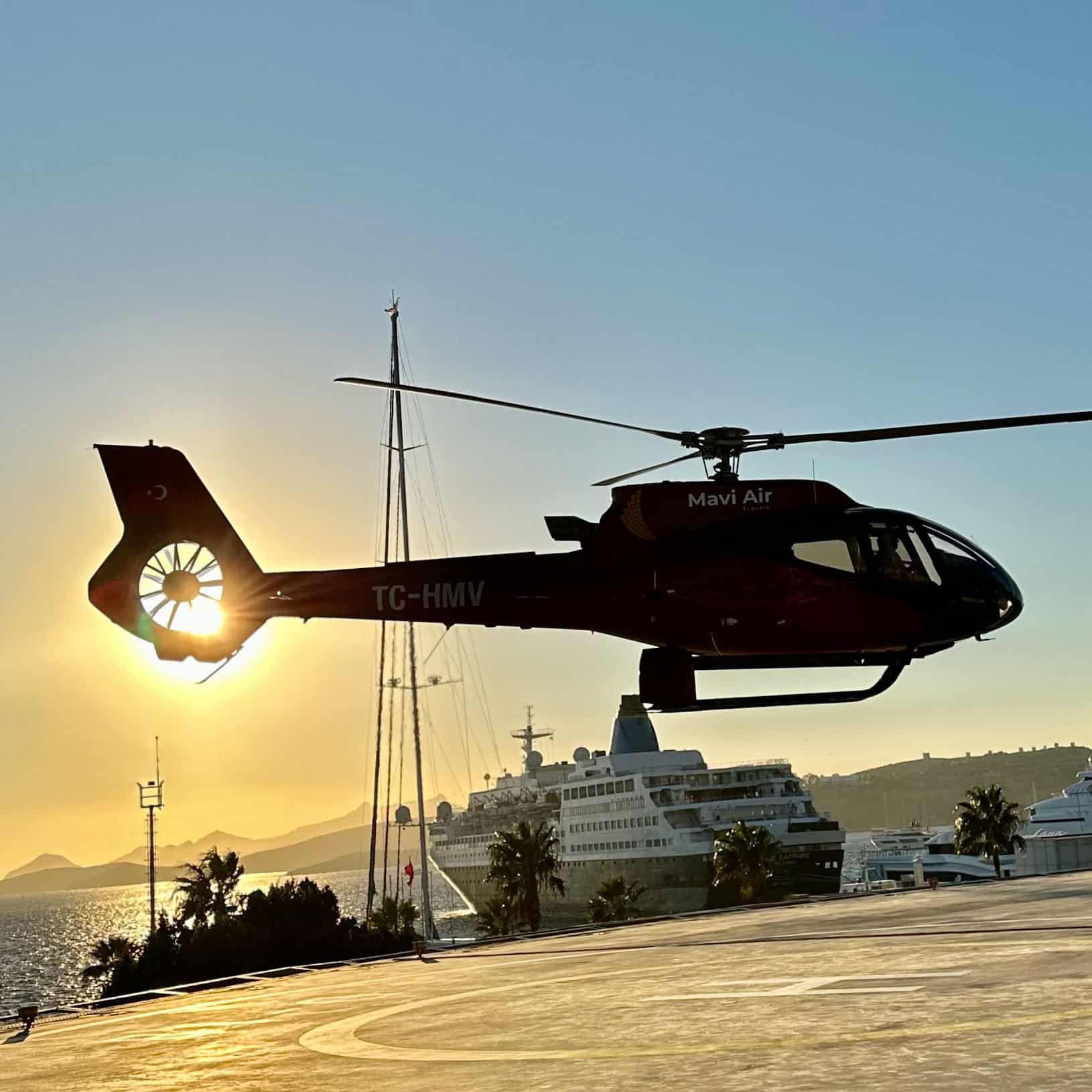 Agean Sunset Helicopter Flight with Mavi Air