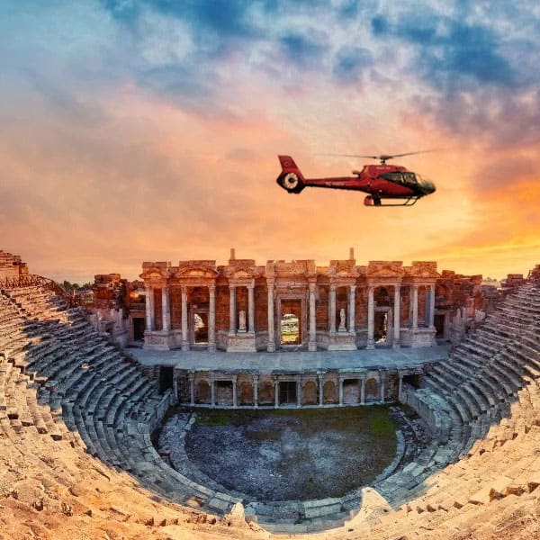 Antalya to Aspendos and Side Greco Roman Ruins VIP Helicopter Scenic Flight with Mavi Air